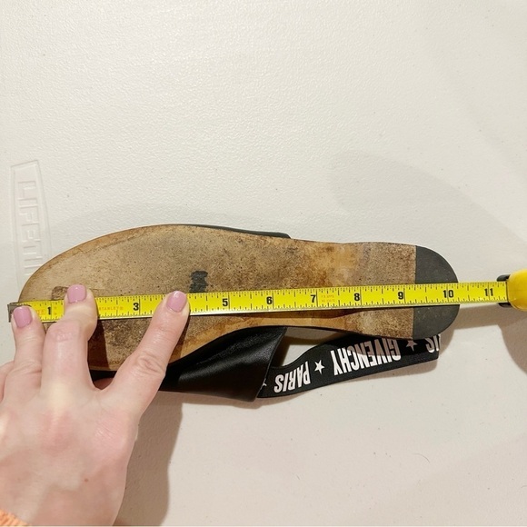 Givenchy Rivington Logo Elastic Slingback Black Leather Flats Mules 39.5 US 9.5 - Picture 10 of 13